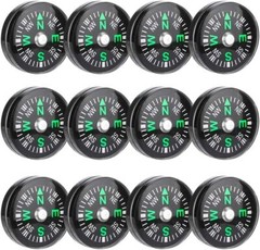 50 Pcs Mini Pocket Button Compass for Hiking Camping Boating Watch Band Paracord