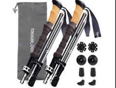 TREKOLOGY Trekking Poles Collapsible Nordic Hiking Poles Cork Handle 2pc