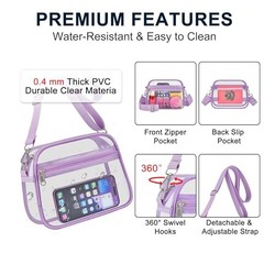 Clear Bag for Stadium Events Clear Purse Small Avocado Green-light Purple