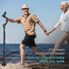 Walking Stick Posture Straight Folding Cane Adjustable Height Travel Hiking Pole