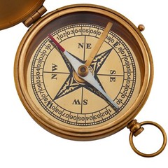 Large 4″ Brass Compass & Rosewood Storage Box, Fully Functional, Nautical Pirate