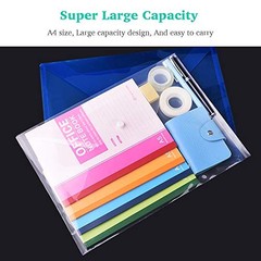 Clear Document Folders Filing Envelopes Waterproof Plastic 5 Transparent
