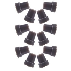 12Pcs Heavy Duty Reusable Rubber Walking Cane Tips Grey Anti Slip Replacement
