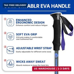 Collapsible Trekking Poles for Hiking 2 Pack – Adjustable Aluminum Hiking Poles,