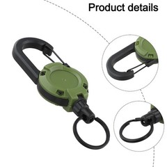 Efficient Key Management with 60cm Retractable Keychain and Robust Spring Hook