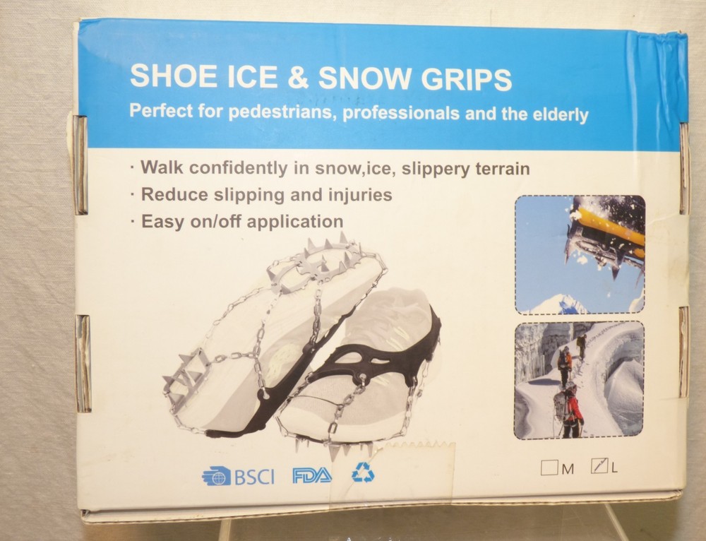 NIB X-Lounger Shoe Ice & Snow Grips Crampons Traction Cleats for Walking Size L