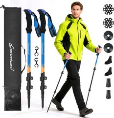 Lightweight Aluminum Collapsible Trekking Poles for Hiking, 2 Pack