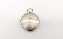 VTG Japanese Compass Pocket Watch Style Black Dial Silver Tone Metal Japan 1