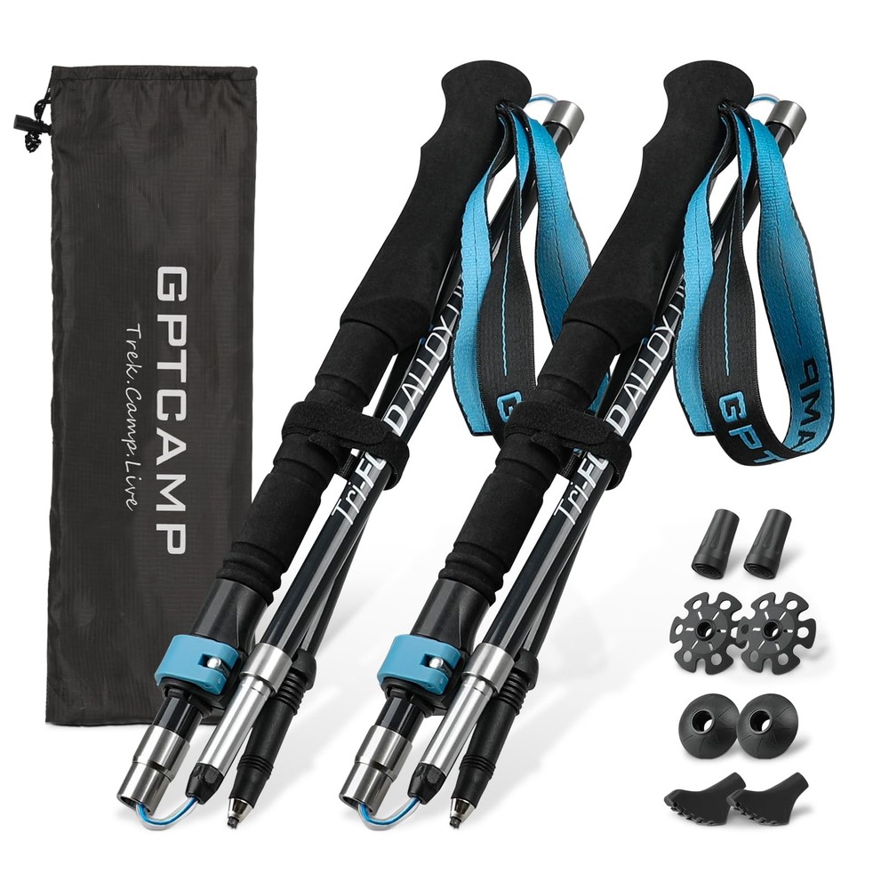 GPTCAMP Walking Sticks Collapsible Hiking Poles Lightweight Trekking Poles Made
