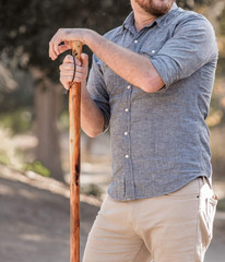 3 Piece 55″ Detachable Pine Wood Walking/Hiking Stick with Metal Tip, Reinforced