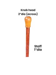 Stout KNOB HANDLE SOLID WOOD CARVED STAFF WALKING STICK CANE