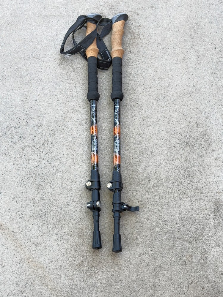 Set of Cascade Mountain tech Trekking Poles 100-135CM Orange Black .. 6Y