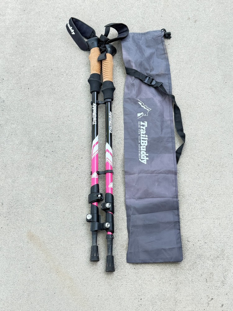 Set of Trail Buddy Trekking Poles 105-135CM Pink ..5D