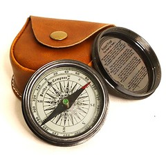 Brass Poem Compass With Leather Case Engrave Adventure Quote Christmas Gift Item