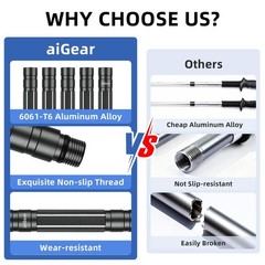 aiGear G2 Tactical Hiking Stick 5 Section Heavy Duty