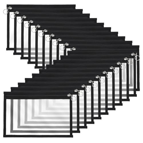30 Pack Clear Zipper Pouches, PVC Waterproof Envelopes Folder Makeup Bags