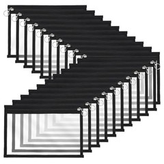 30 Pack Clear Zipper Pouches, PVC Waterproof Envelopes Folder Makeup Bags