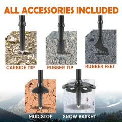 Lightweight Adjustable Trekking Poles with Cork Grip – Compact Hiking Sticks for
