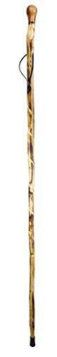SE Natural Wood Walking Stick with Hand-Carved Spiral Design and Knob Top, 55″ –