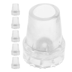 6Pcs Rubber Replacement Tips for Cane Transparent Non Slip Durable Walking Stick