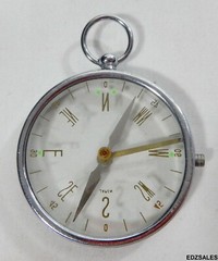 Vintage Clear Glass Handheld Hiking Camping Mapping Compass Made in Japan