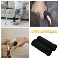 2 Pcs Sponge Walking Cane Handle Grips Comfortable Nonslip Crutch Replacement