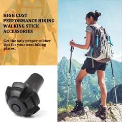 Hiking Pole Tips, Walking Stick Rubber Tips Trekking Poles 6Pcs Protectors Bo