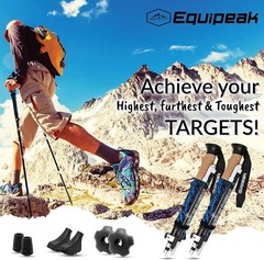 7075 Aluminum Hiking Poles Lightweight Adjustable – Collapsible 2 Pack