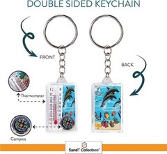 Dolphin Thermometer Compass Keychain