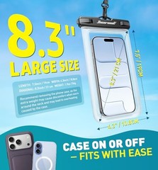 Waterproof Phone Pouch, Waterproof Phone Case with Crossbody Lanyard 2 Clear