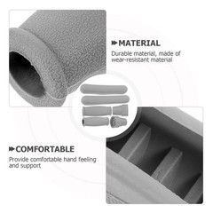 1 Set Reusable Anti Slip Crutch Handle Covers Grey Tpr Material Comfortable Grip