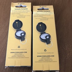 (2) pair Coghlan’s 8164 Lensatic Compass Liquid Filled luminous markings – new
