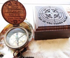 Personalized Compass, Graduation, Anniversary, Baptism, Holly Communion Gift