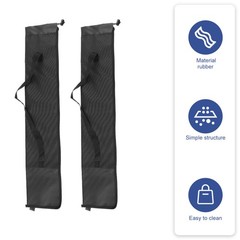2Pcs Alpenstock Bag in Black Oxford Cloth for Trekking Pole Storage and Carrying