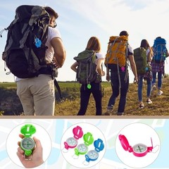 6 Pack Multi-Color Mini Lensatic Compass with Lanyard Orienteering Navigation
