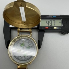 Brass Lensatic Compass Pocket 50mm Military Hiking Sighting Gold Tone Camping