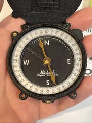 1970 Era Uncle Mike’s Sportsman Precision Black Crackle Finish Compass NIB NOS