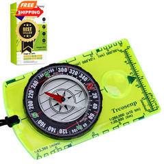Outdoor Compass with Adjustable Declination, Magnifier, 1PCS, 1 PACK Green