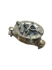 Antique 2.5-inch Brass Sundial Compass Roman Numerals Nautical Design