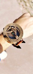 Nautical Vintage Brass Wrist Sundial Compass Leather Band Perfect Christmas Gift