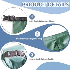 3PCS Waterproof Dry Bags, Lightweight Dry Bags For Kayaking All Green