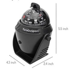 Marine Boat Compass – Dash Mount Suction Navigation – Illuminated Dashboard Comp