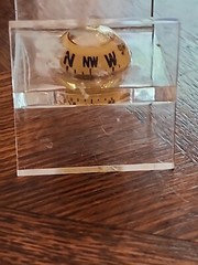 Vintage Acrylic Lucite Transparent Compass Floating In Liquid