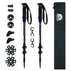 Trekking Poles Collapsible Hiking Poles – 2 Pack Adjustable Aluminum Black