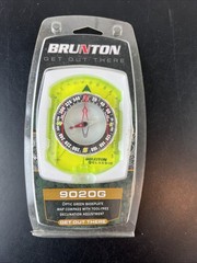Brunton Map Compass 9020G with Optic Green Baseplate Declination Adjustment. NEW