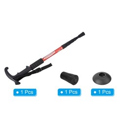 Trekking Poles, Collapsible Telescopic Hiking Pole 21-43 Inch T Handle Red
