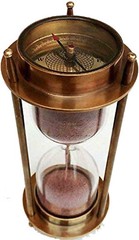 7 Nautical Brass SandTimer Hourglass Maritime Brass Compass Table Corporate Gift