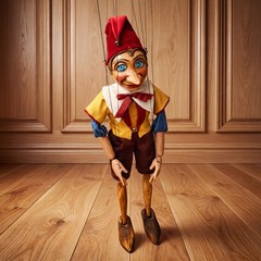 Czech Folk Art Puppet Pinocchio – Handmade Original Puppet
