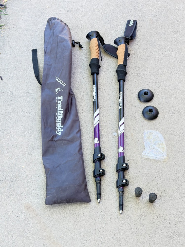 Set of Trail Buddy Trekking Poles 105-135CM Purple – 9K