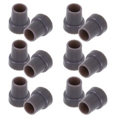 12Pcs Reusable Rubber Tips for Canes Heavy Duty Walking Stick Ends Grey Non Skid